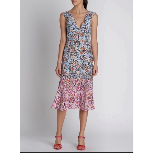 SALONi floral holly dress size US 8 - Picture 3 of 14